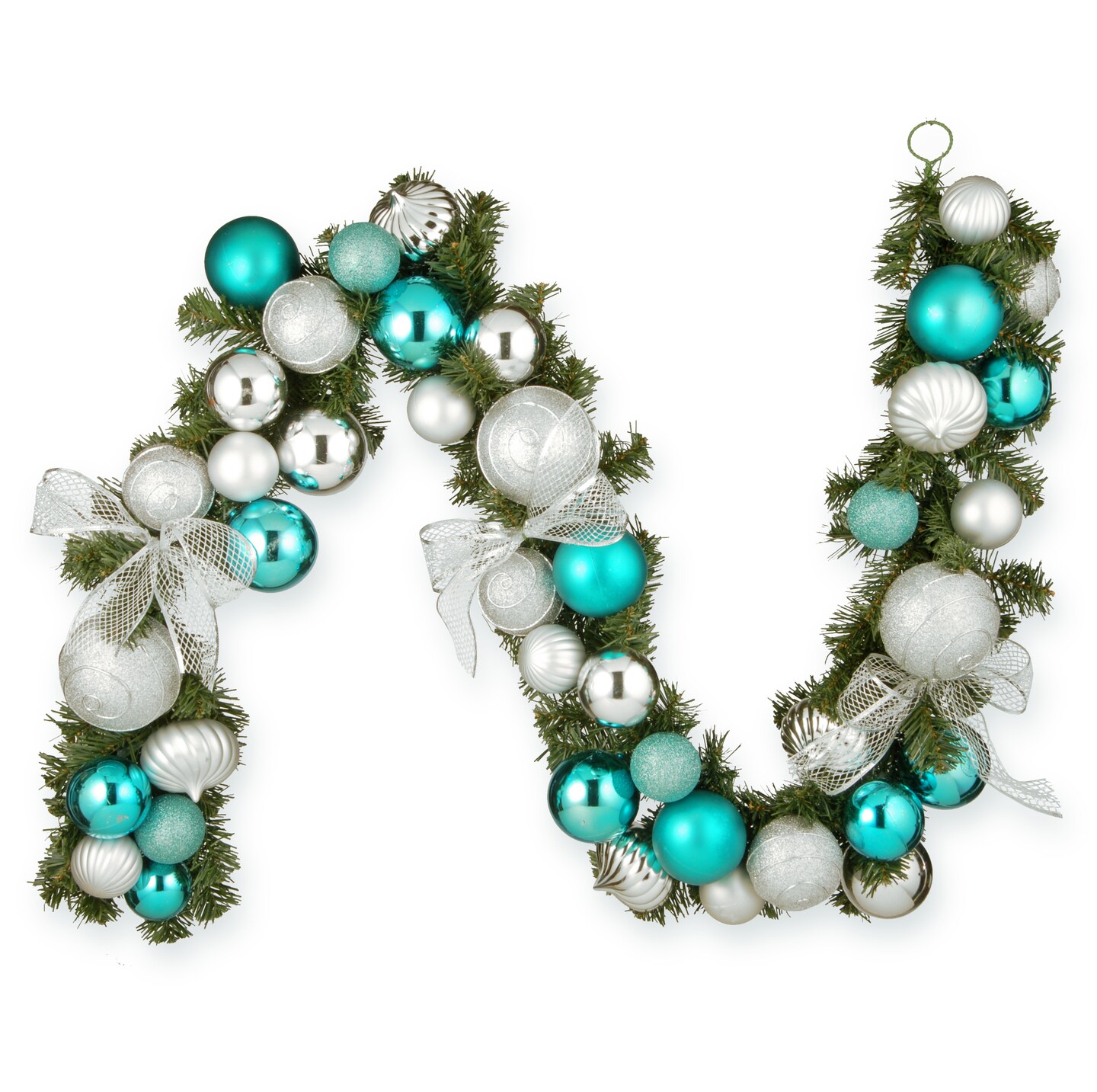 National Tree Company Artificial Christmas Garland, Green, Evergreen, Decorated With Ball Ornaments, Ribbon Bows, Christmas Collection, 6 Feet
