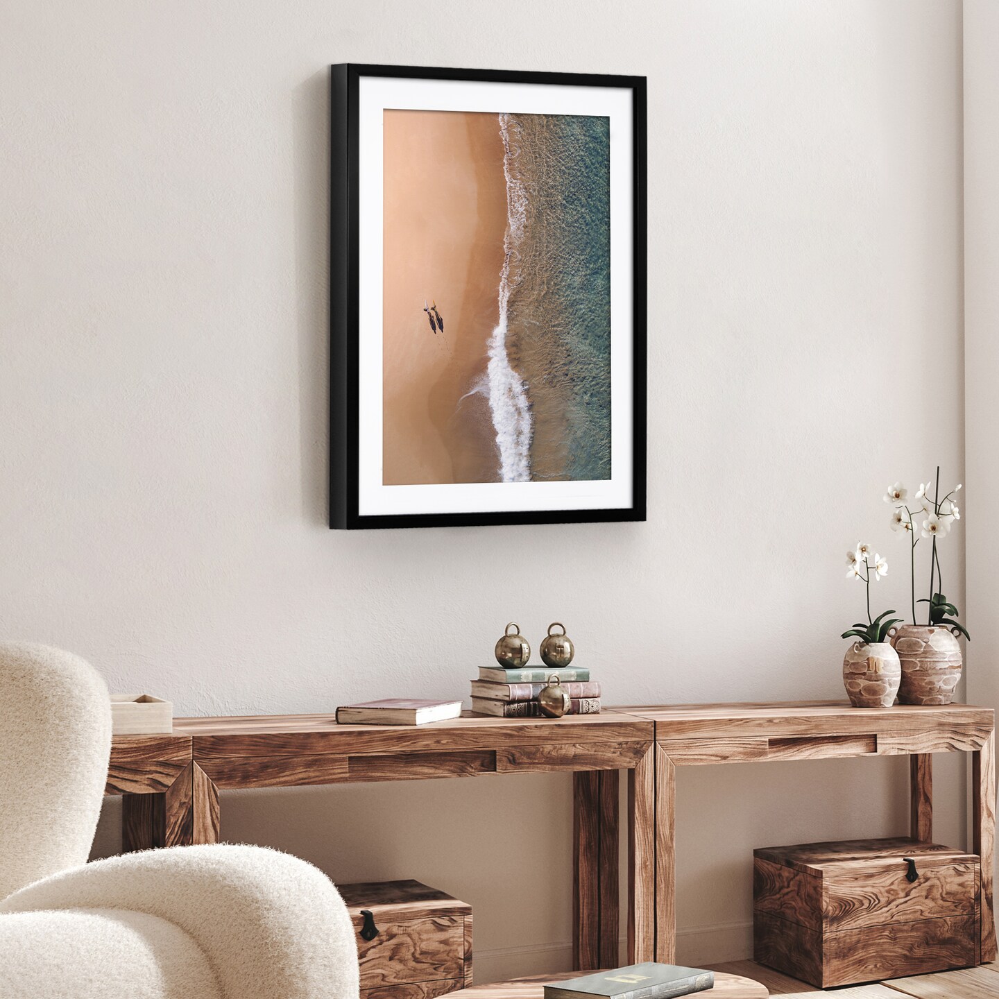 Americanflat Gallery-Style Picture Frame with Mat - Showcase Artwork, Prints, and Photos - Shatter Resistant Glass - Hanging Hardware with Drywall Anchor