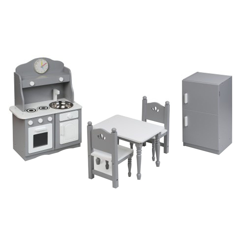 Badger Basket Co. Kitchen Furniture Set For 18 Inch Dolls - Gray, White