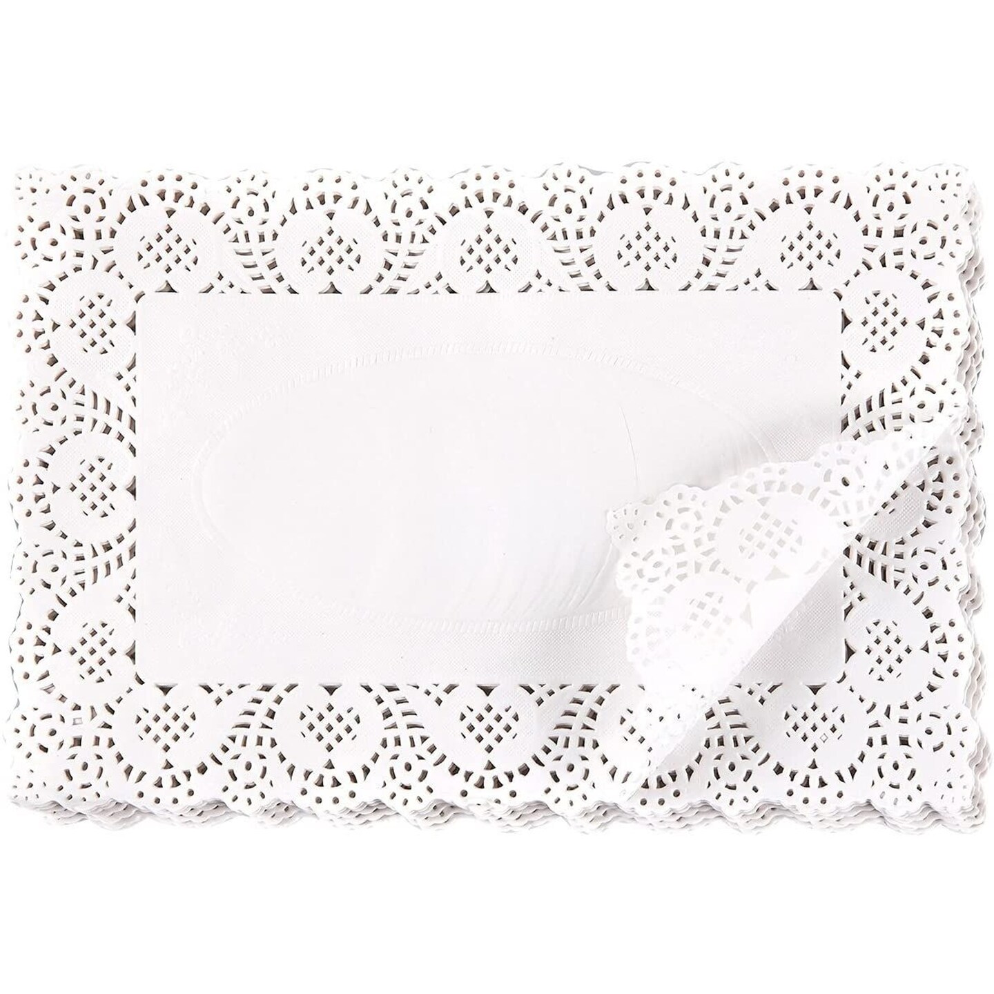 White Rectangular Doilies, Paper Lace Doilies