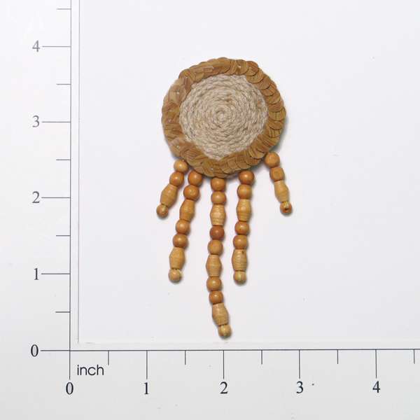 Beaded Medallion Natural Closure Fastener - 3 3/4&#x22; x 1 5/8&#x22;