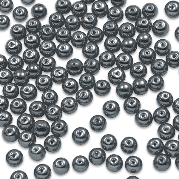 Round Glass Pearl Beads 6mm  32&#x22; Strand