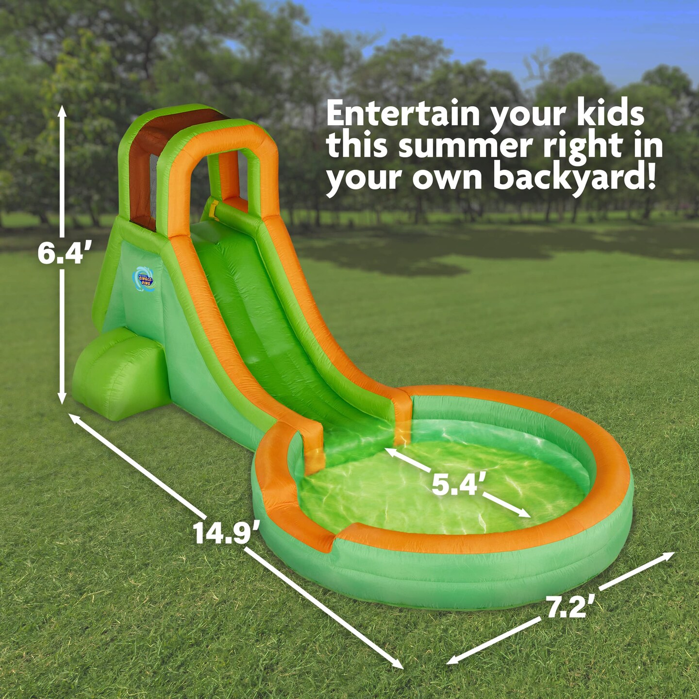 Sunny &#x26; Fun Inflatable Water Slide &#x26; Water Slides for Kids Backyard with Air Pump &#x26; Carrying Case