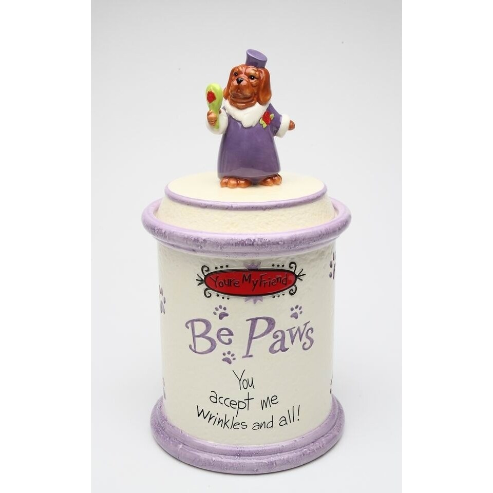 kevinsgiftshoppe Be Paws - You Accept Me Wrinkles And All Dog Cookie Jar