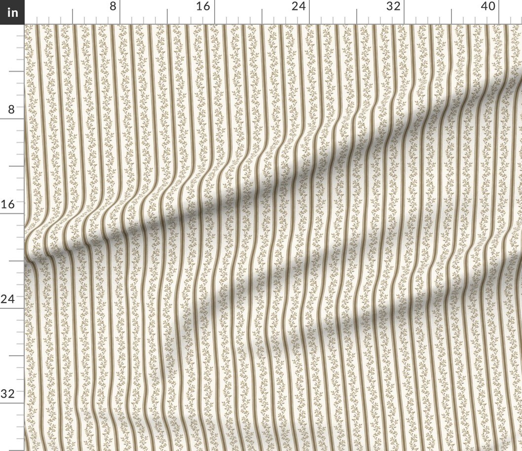 Brown Stripe Earth Tones Regency Cottagecore Neutral Traditional Grandmillennial Custom Printed Fabric by Spoonflower Various Fabrics by the Yard or Fat Quarter