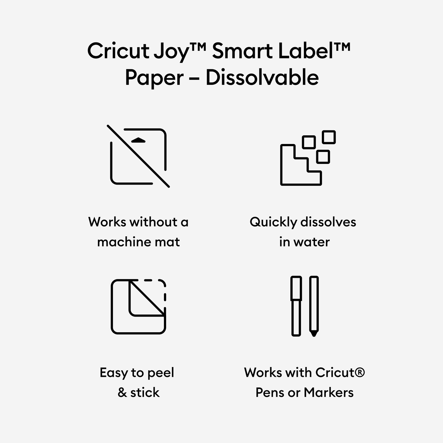 Cricut Joy Smart Label Paper - Dissolvable  White