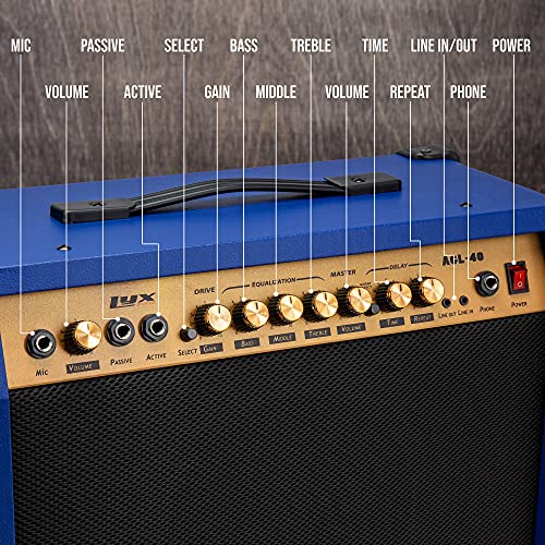 LyxPro Electric Guitar Amp, 40 Watt Portable Amplifier