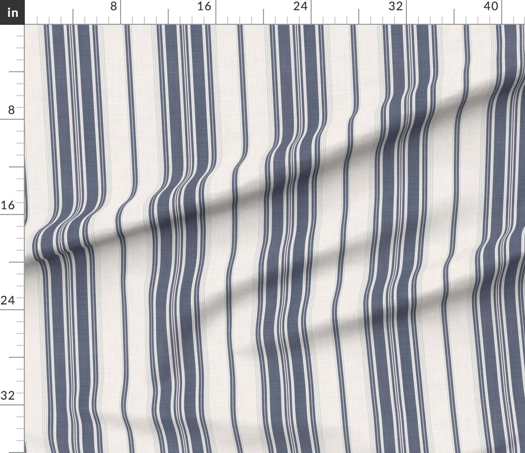 Ticking Stripe Elegant Neutral Traditional Medium Scale Custom Printed Fabric by Spoonflower Various Fabrics by the Yard or Fat Quarter