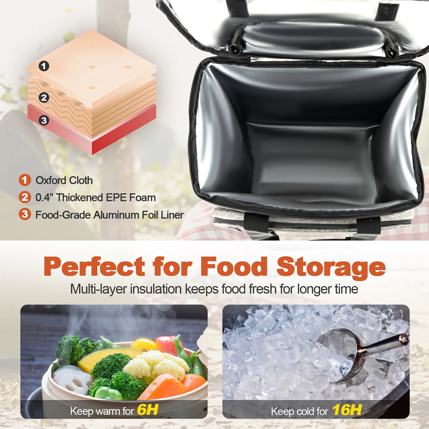 Costway 50-Can 3-in-1 Insulated Rolling Cooler with Adjustable Handle &#x26; Bottom Plate Blue/Grey