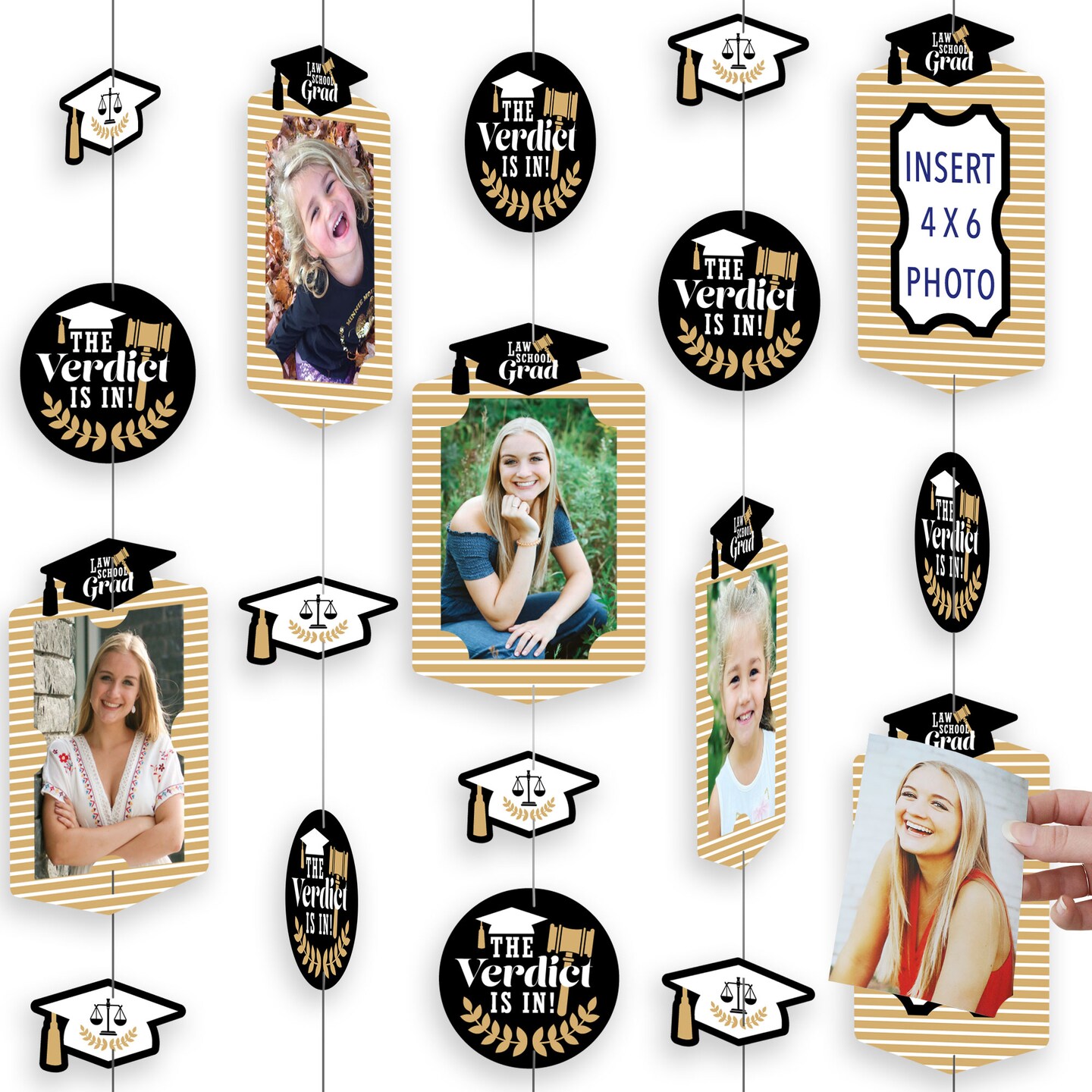 Big Dot of Happiness Law School Graduation Party Vertical Photo Garland ...