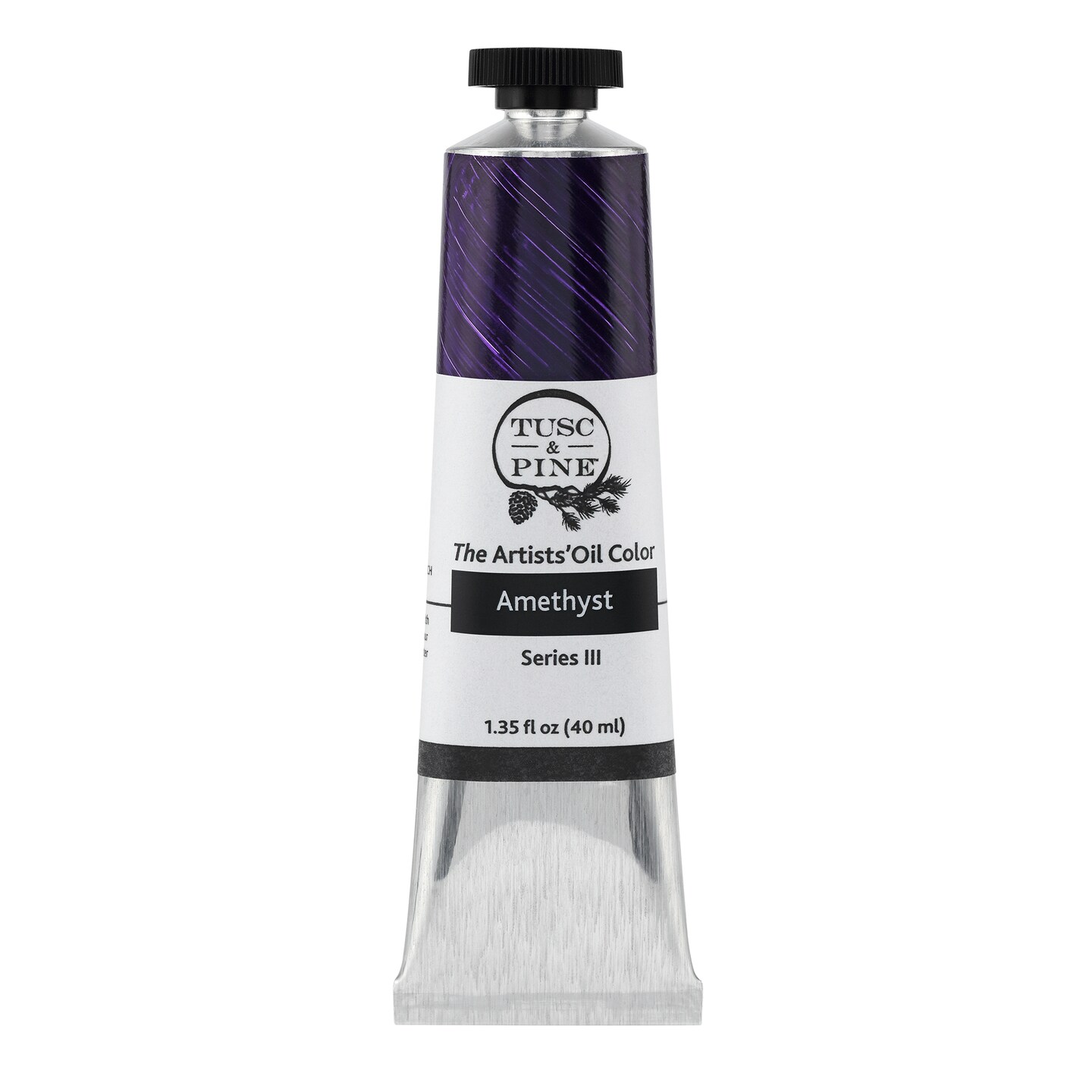 Tusc & Pine Artist Oil Paint - Amethyst, 40 ml, Non-Yellowing, Rich & Creamy Consistency, Maximum Pigment Load, Small Batch Milled Oil Paints Made in the USA for Professional Artists
