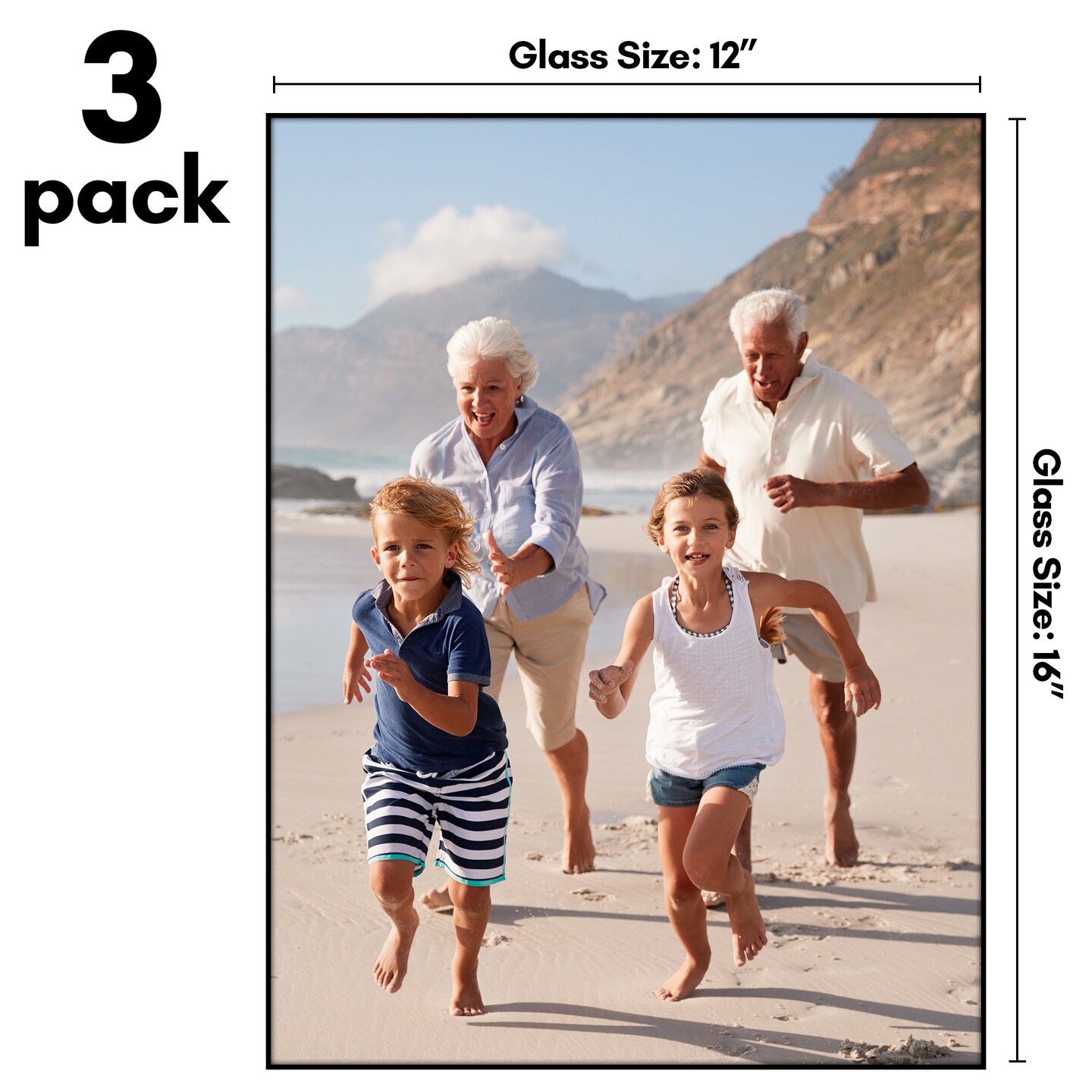 Americanflat Front Loading Picture Frame Set - Set of 3 - Multi Picture Frames - Perfect for Photos and Wall Decor - Shatter Resistant Glass - Hanging Hardware with Snap-Out Easel