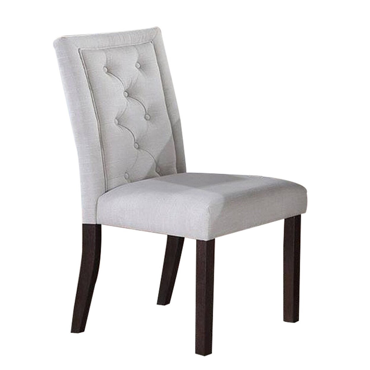 Saltoro Sherpi 26 Inch Wood Dining Chair with Button Tufted Padded