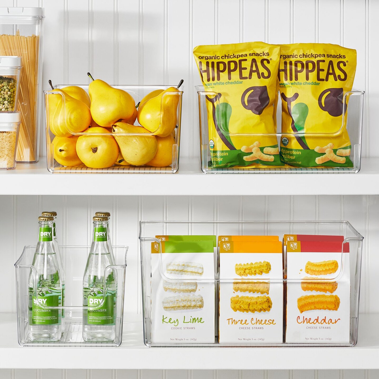 mDesign Kitchen Plastic Storage Organizer Bin with Open Front