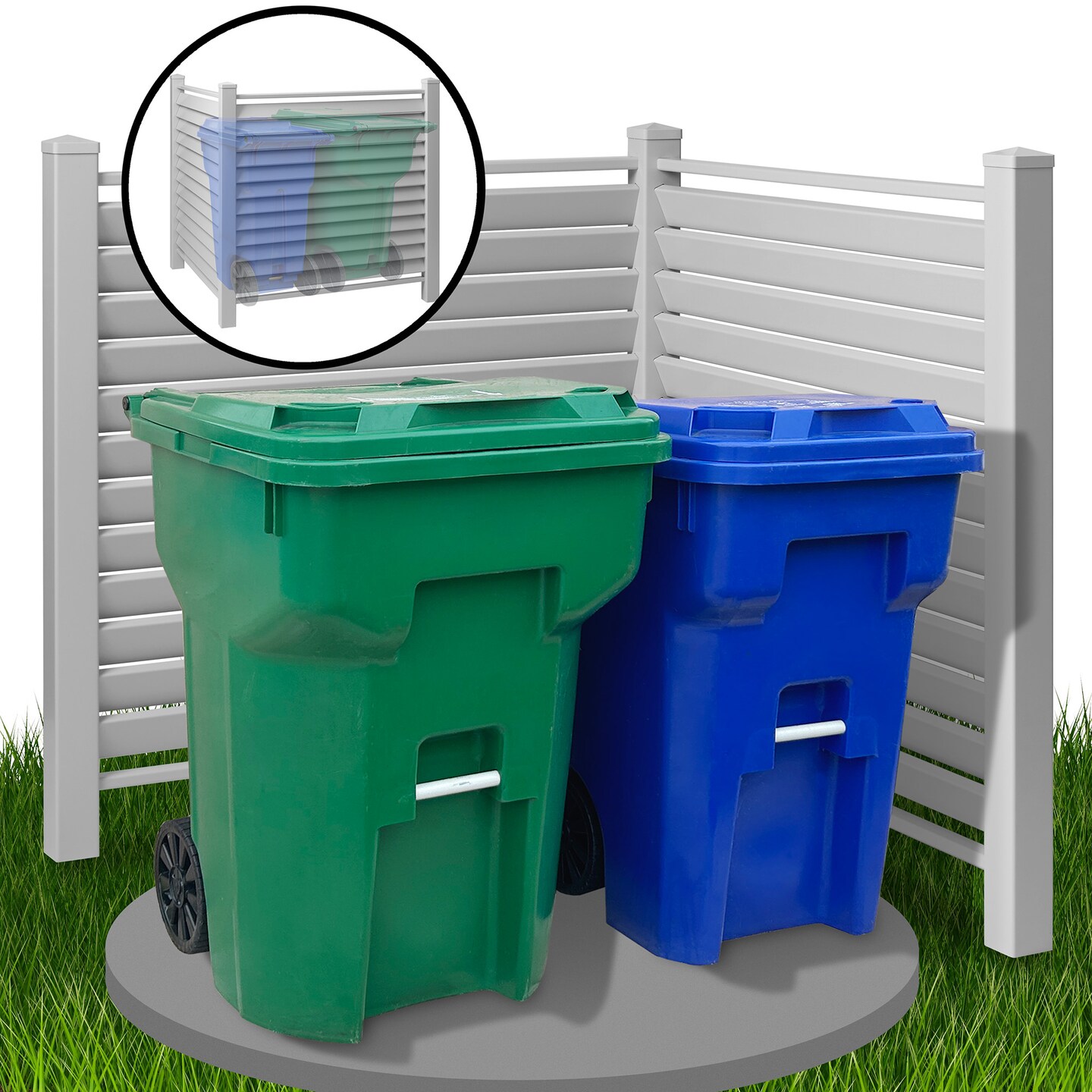 Casafield Privacy Screen - Outdoor Vinyl Fence Panel Enclosure for AC / Trash Bins / Pool Equipment