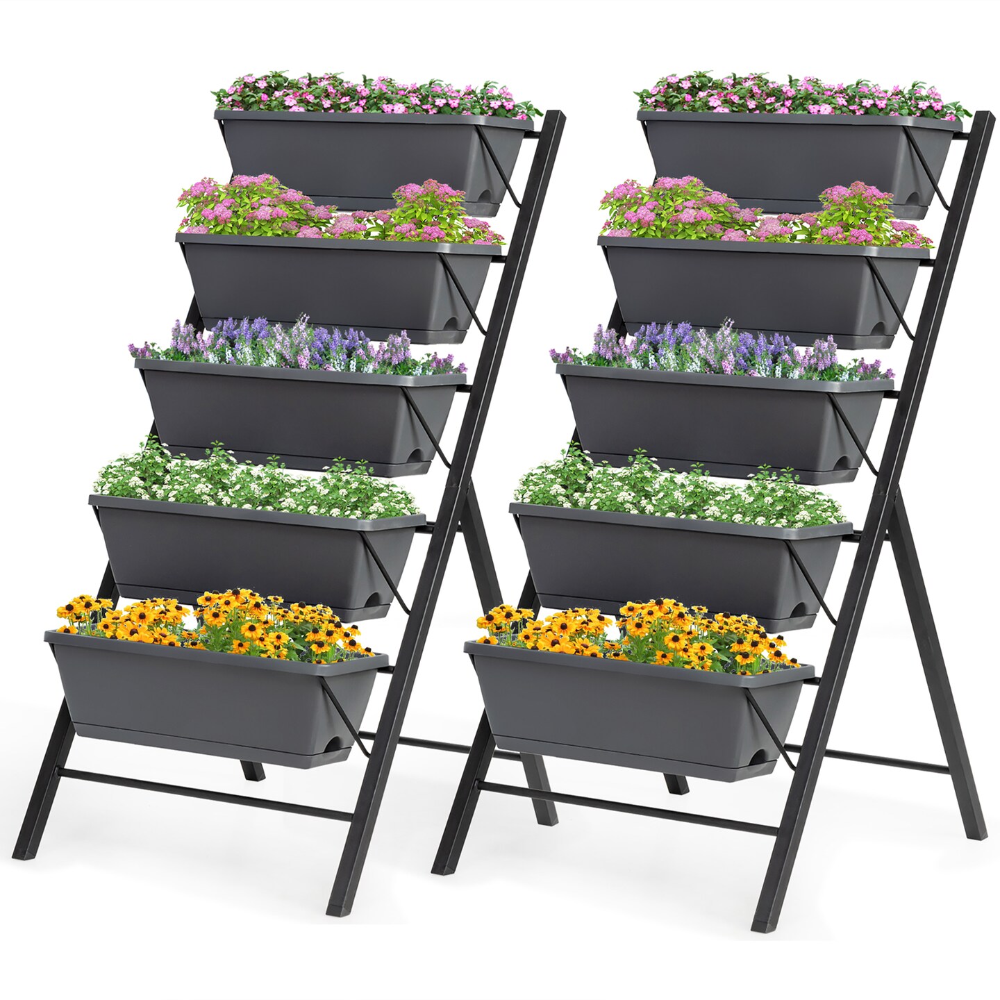 Homdox 3.74FT Vertical Garden Bed, 5 Tiers Vertical Raised
