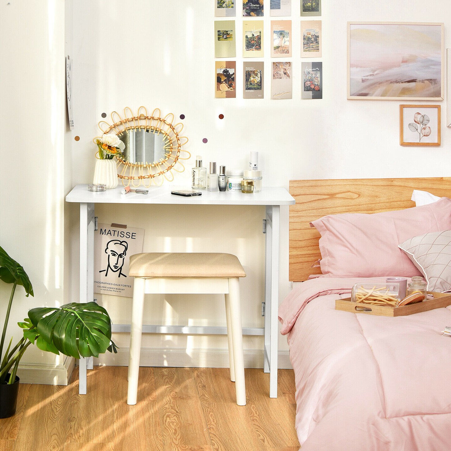 Costway Folding Table Computer Desk PC Laptop Writing Table Home Office Workstation