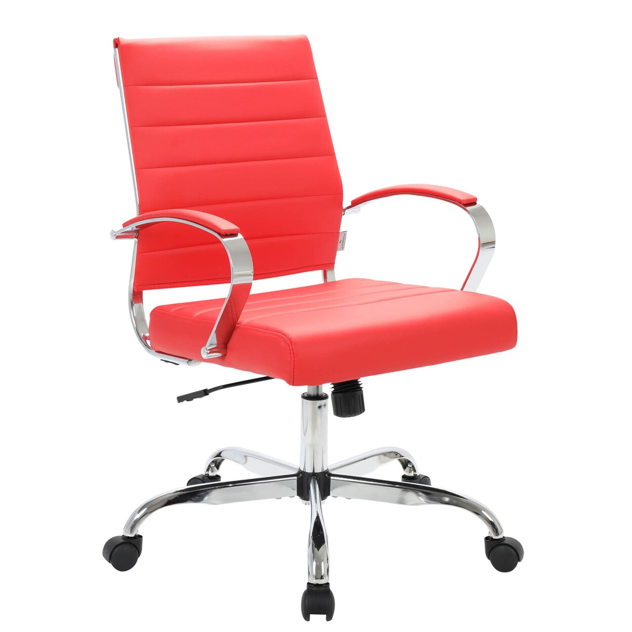 Leisuremod Contemporary Design Benmar Leather Office Chair - Red