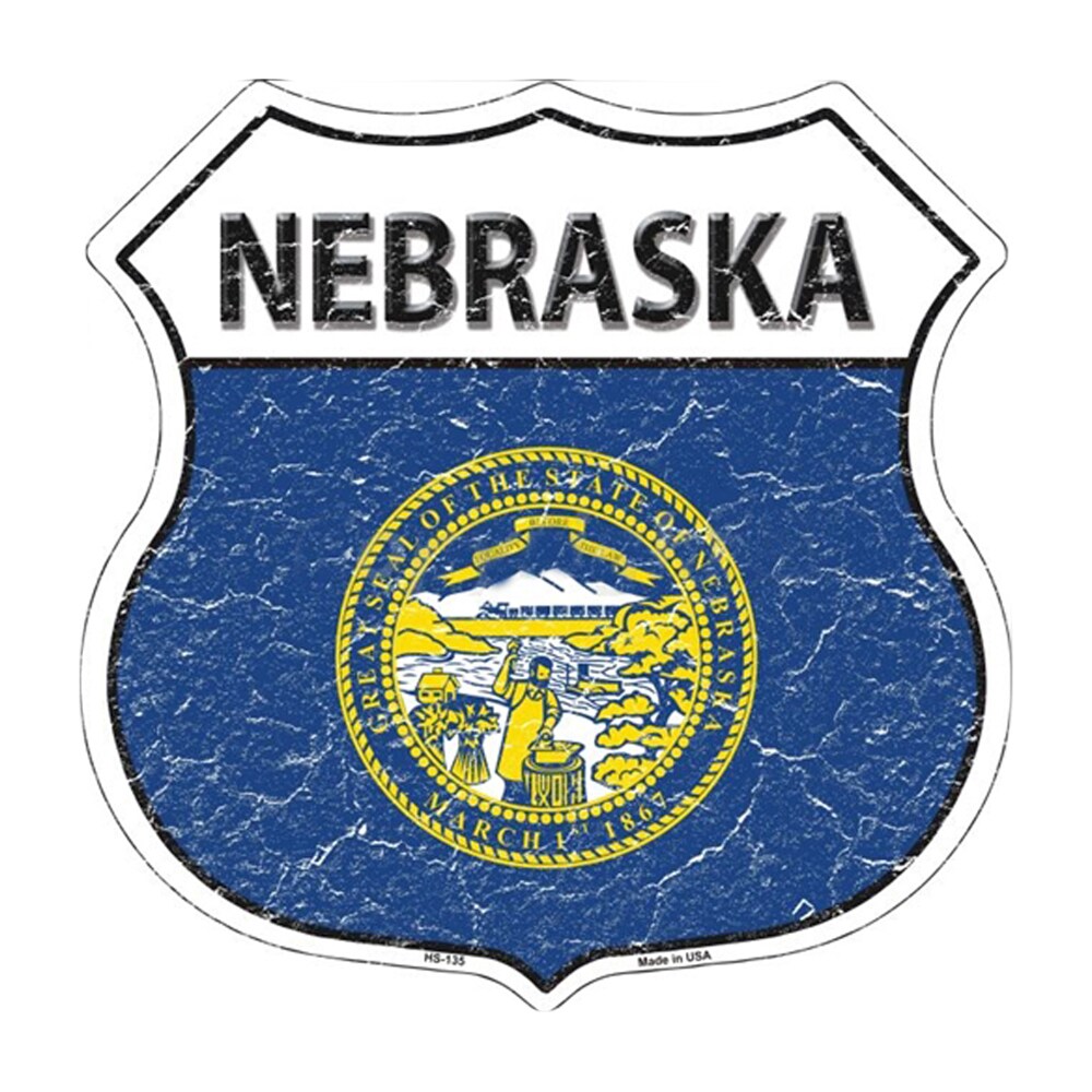 Smart Blonde Hs-135 Nebraska State Flag Highway Shield Aluminum Metal Sign