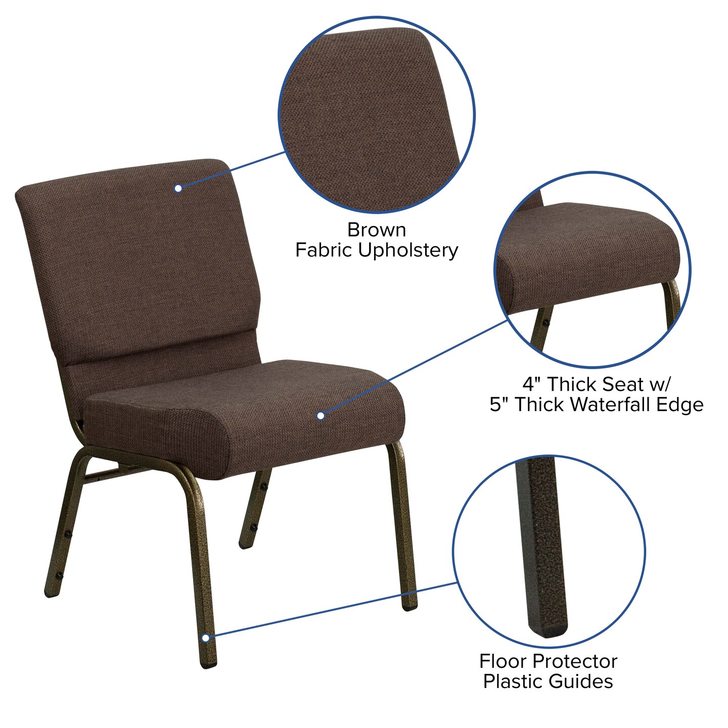 Emma and Oliver 4 Pack 21&#x27;&#x27;W Stacking Church Chair