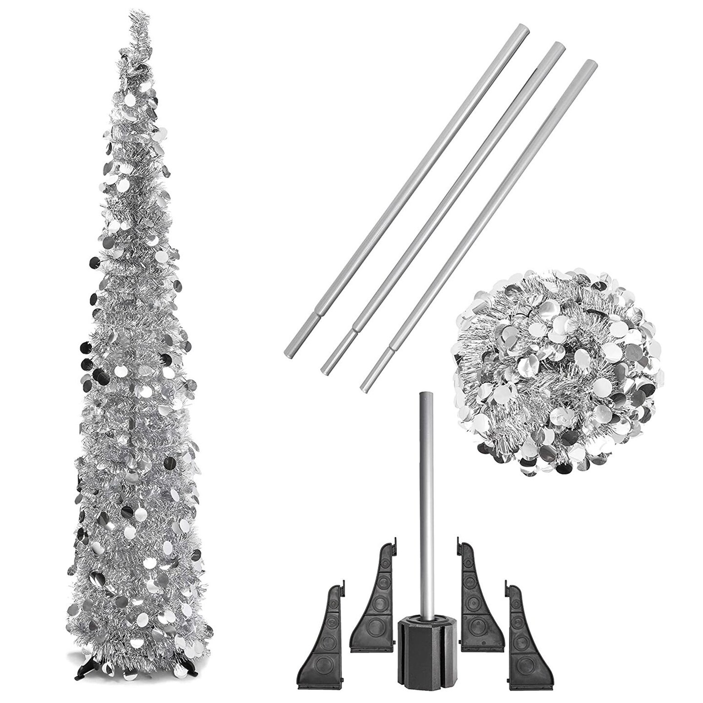 Skinny silver christmas outlet tree
