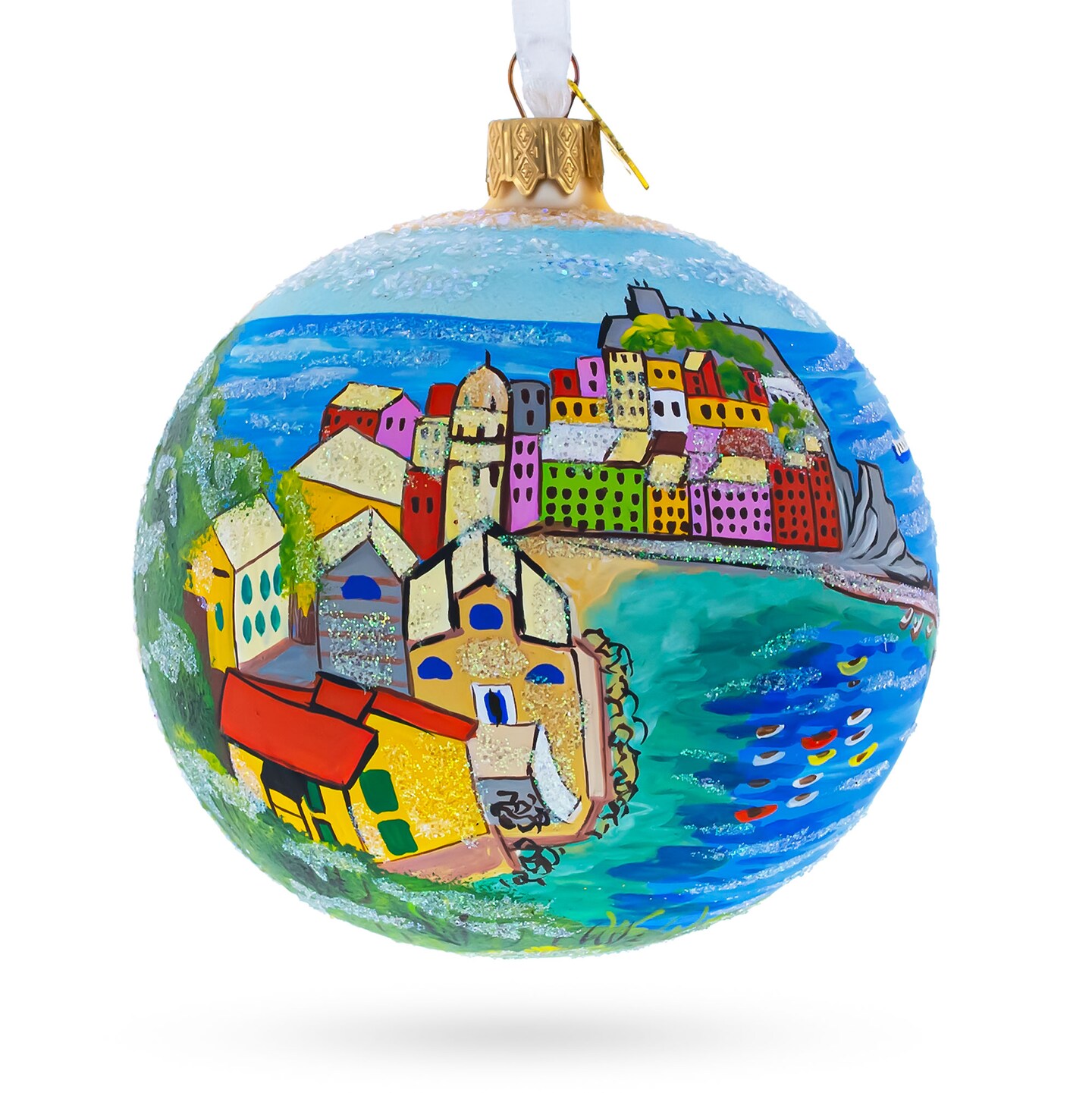 Cinque terre christmas ornament