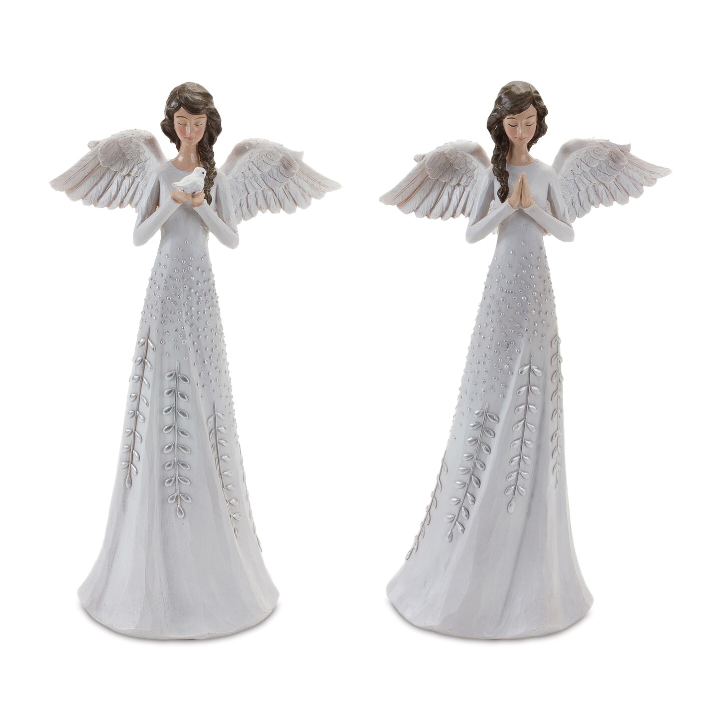 Melrose Set of 2 Angel Christmas Tabletop Figurines 12&#x22;