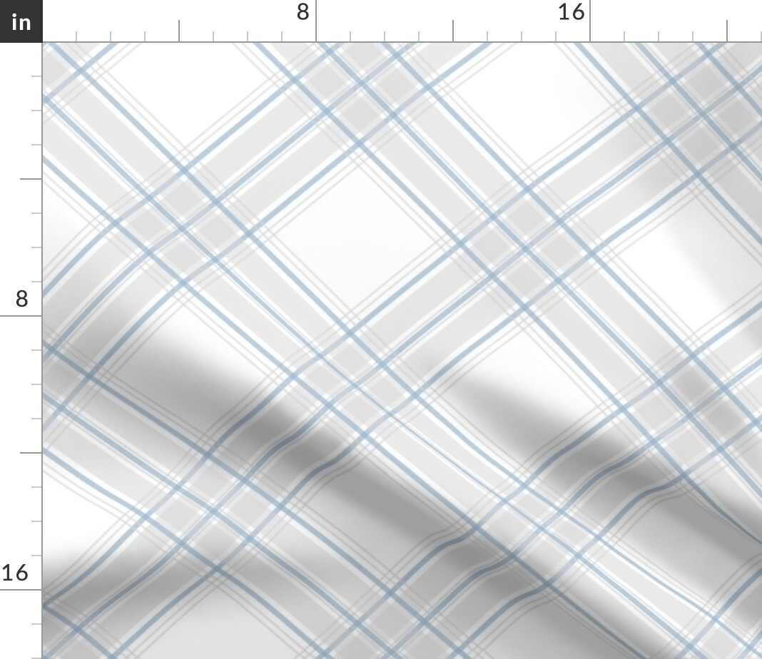 Diagonal Plaid Neutral Check Classic Scottish Large Scale Farmhouse Custom Printed Fabric by Spoonflower Various Fabrics by the Yard or Fat Quarter