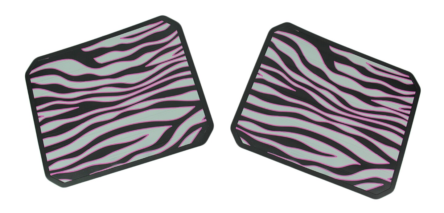 Set of 2 Pink Safari Zebra Striped Plasticlear Utility Mats