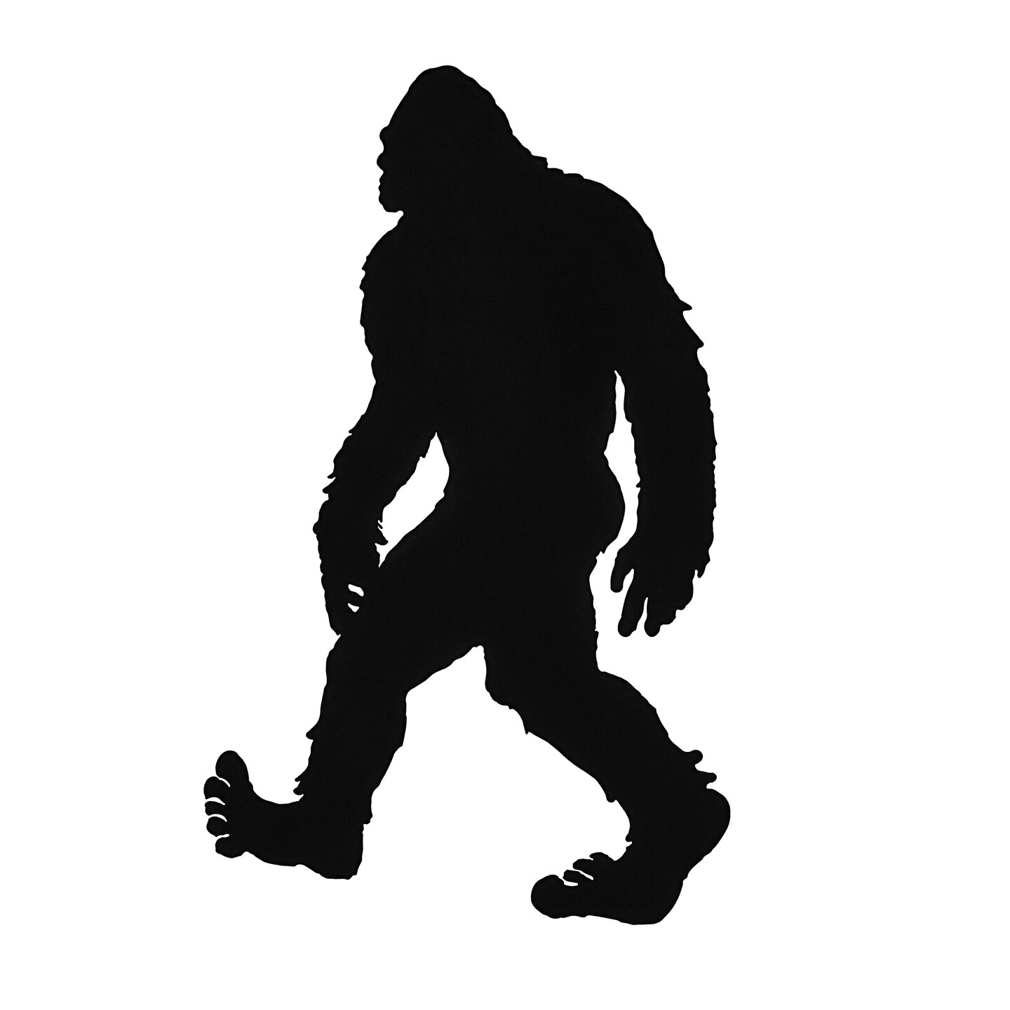Black Metal Laser Cut Bigfoot Walking Wall Sculpture Home Decor Sasquatch Art