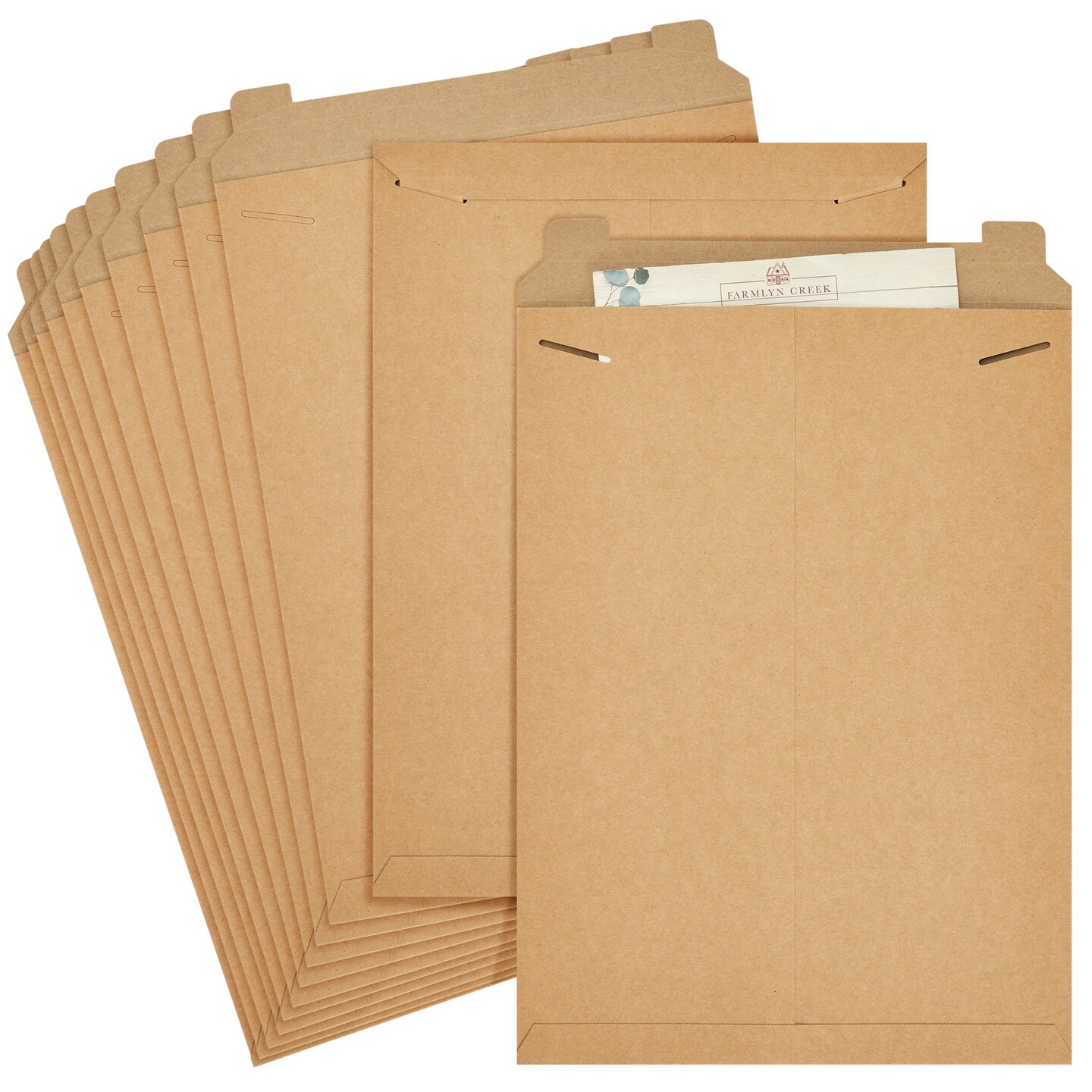 25-Pack Brown Rigid Mailers That Stay Flat 13x18, Bulk Kraft Paper ...