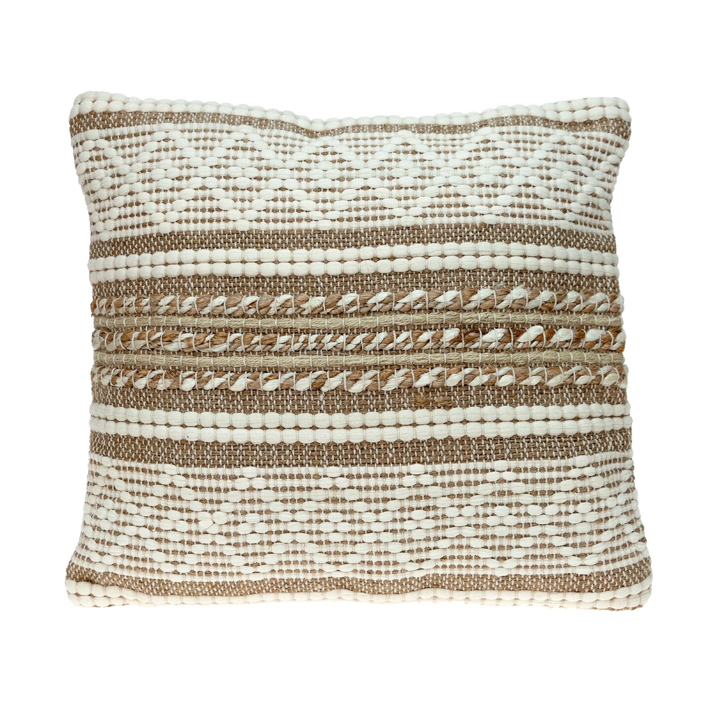 Nassau Collection 17.75" Beige Transitional Throw Pillow