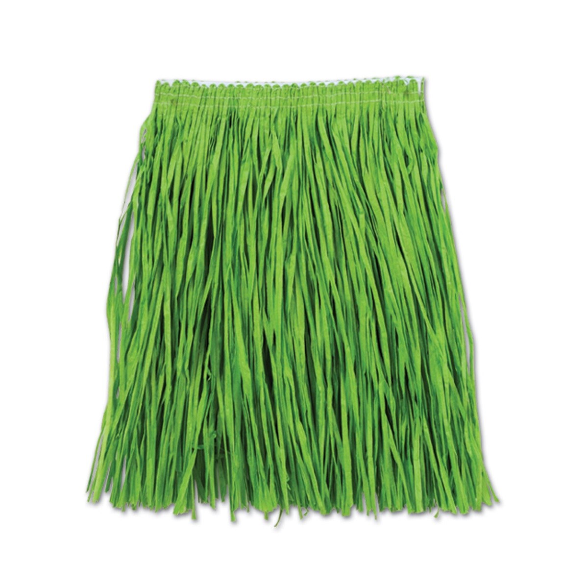 Beistle Club Pack of 12 Bright Green Adult Mini Hula Skirts 16"