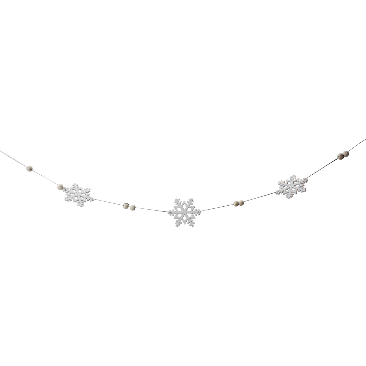 Northlight 5.25&#x27; White Glitter Dusted Snowflake Christmas Garland