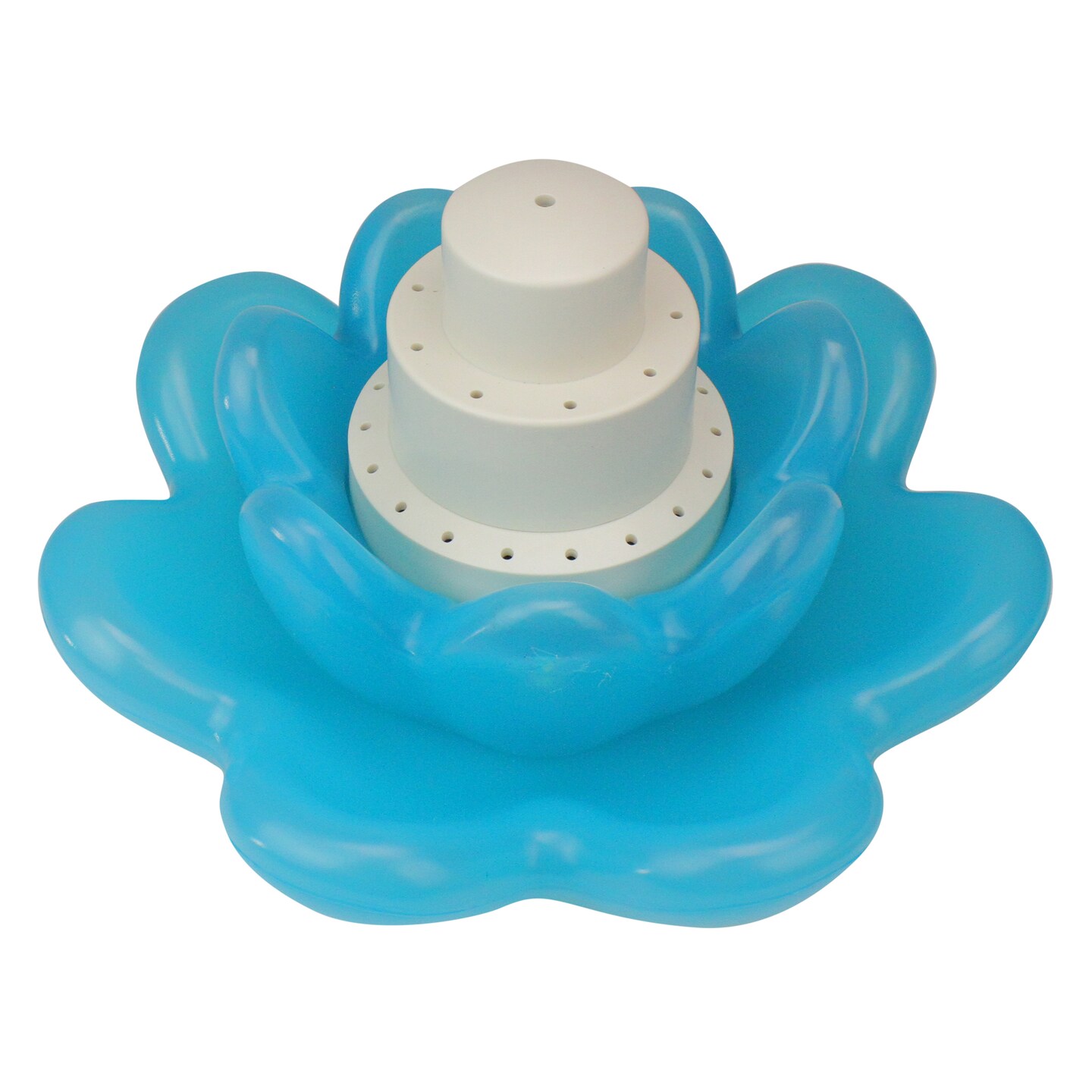 Swim Central Triple Tier Flower Blossom Swimming Pools Water Fountain - 11" - Blue