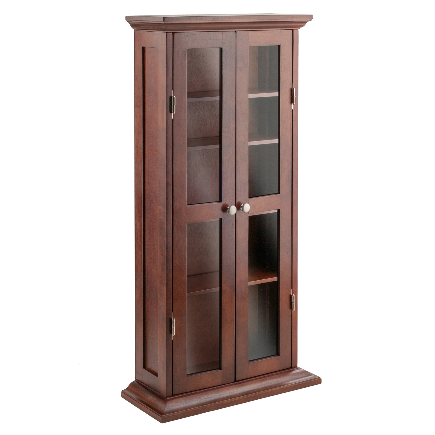 Contemporary Home Living 44&#x201D; Brown and Clear Stand DVD Cabinet