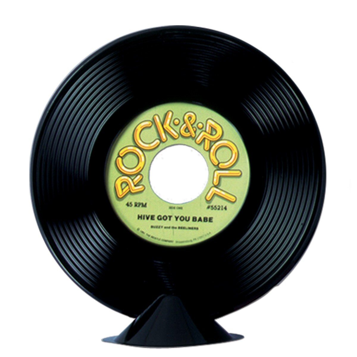 Party Central Club Pack of 12 Vibrantly Colored Vintage Style 50&#x27;s Rock and Roll Record Centerpieces 9&#x22;