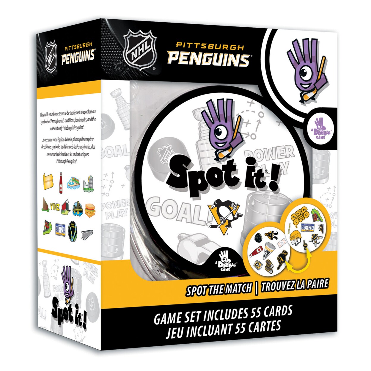Masterpieces Officially Licensed NHL Pittsburgh Penguins Spot It Game for Kids and Adults