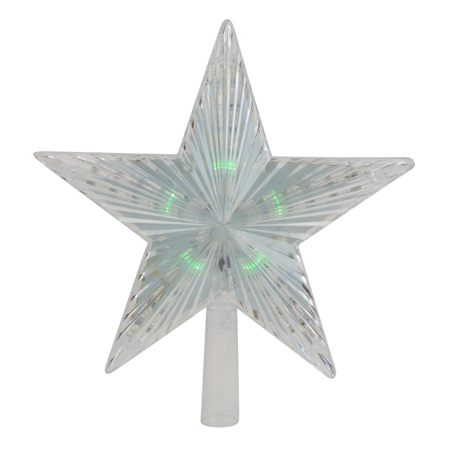 Northlight Lighted Flashing Crystal Star Christmas Tree Topper - 9&#x22; - Multicolor LED Lights