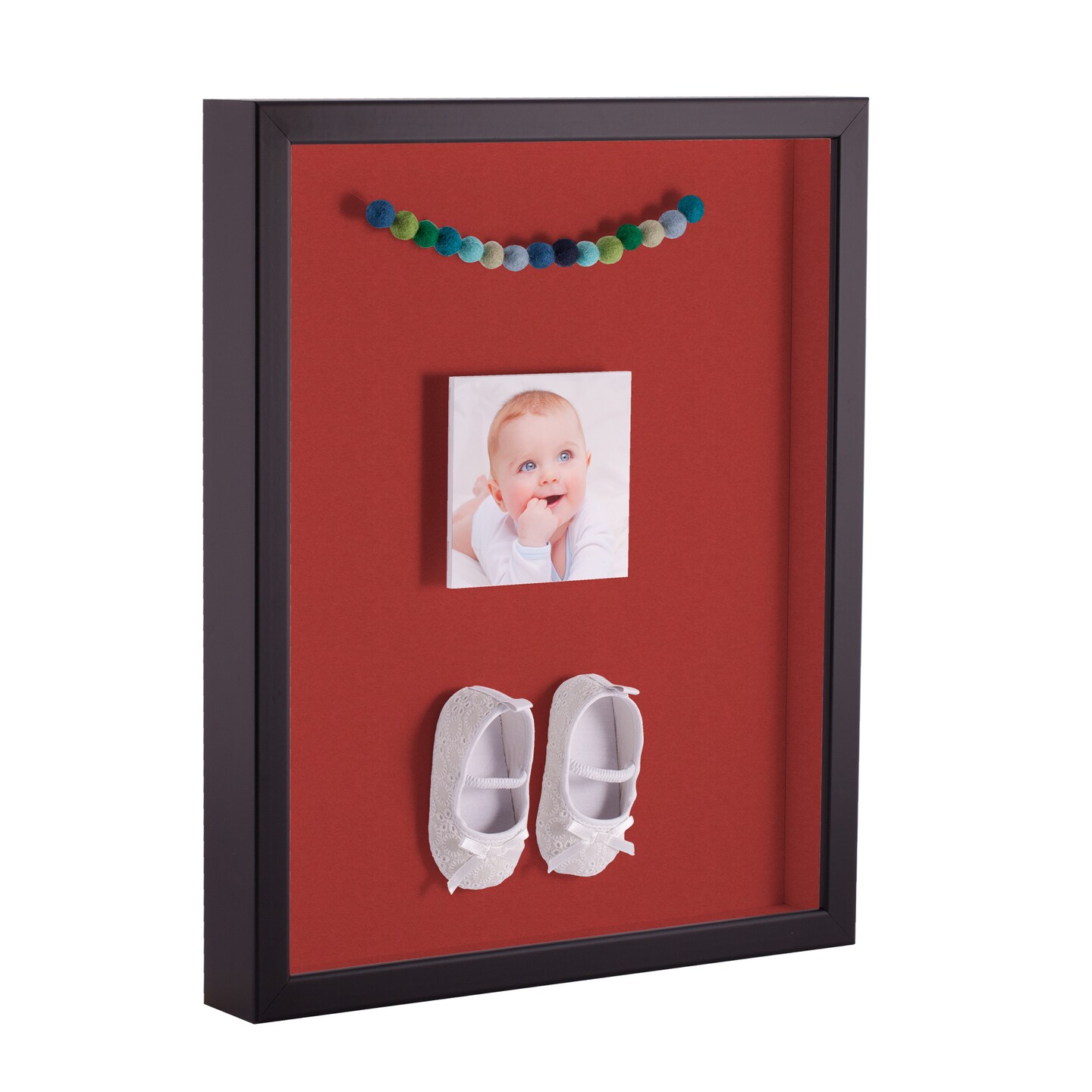 ArtToFrames 20x28 Inch Shadow Box Picture Frame, with a Satin Black Tall 1.00&#x22; Wide Shadowbox frame and Super White Mat Backing (4654)