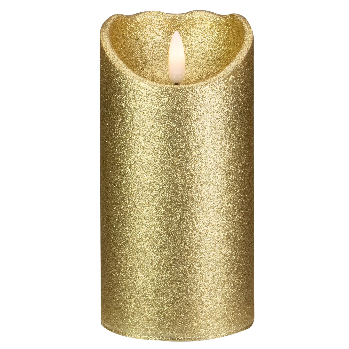 Northlight LED Glitter Flameless Christmas Candle - 6&#x22;  - Gold