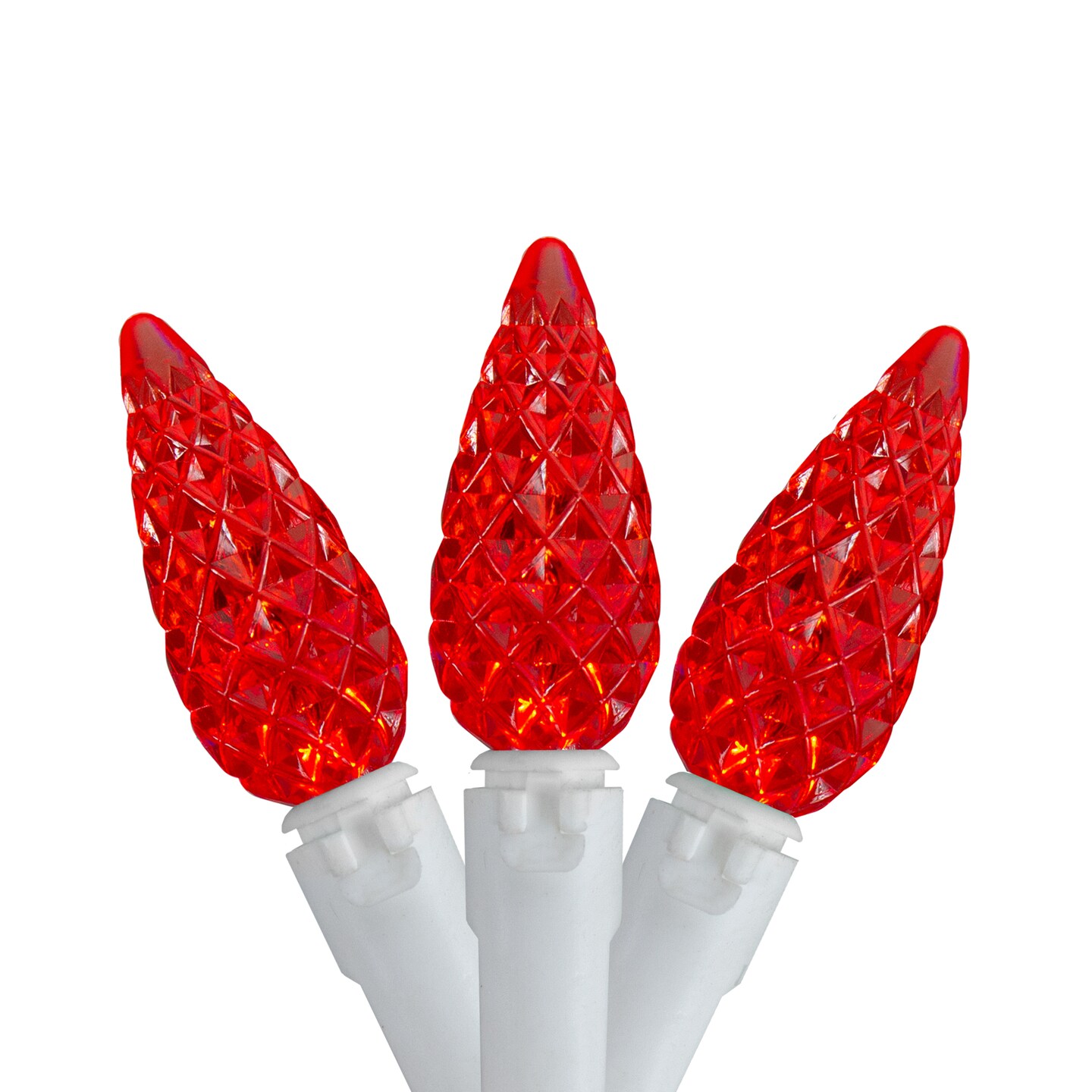 Northlight LED C6 Faceted Christmas Lights - Red - 22.5&#x27; White Wire - 70ct