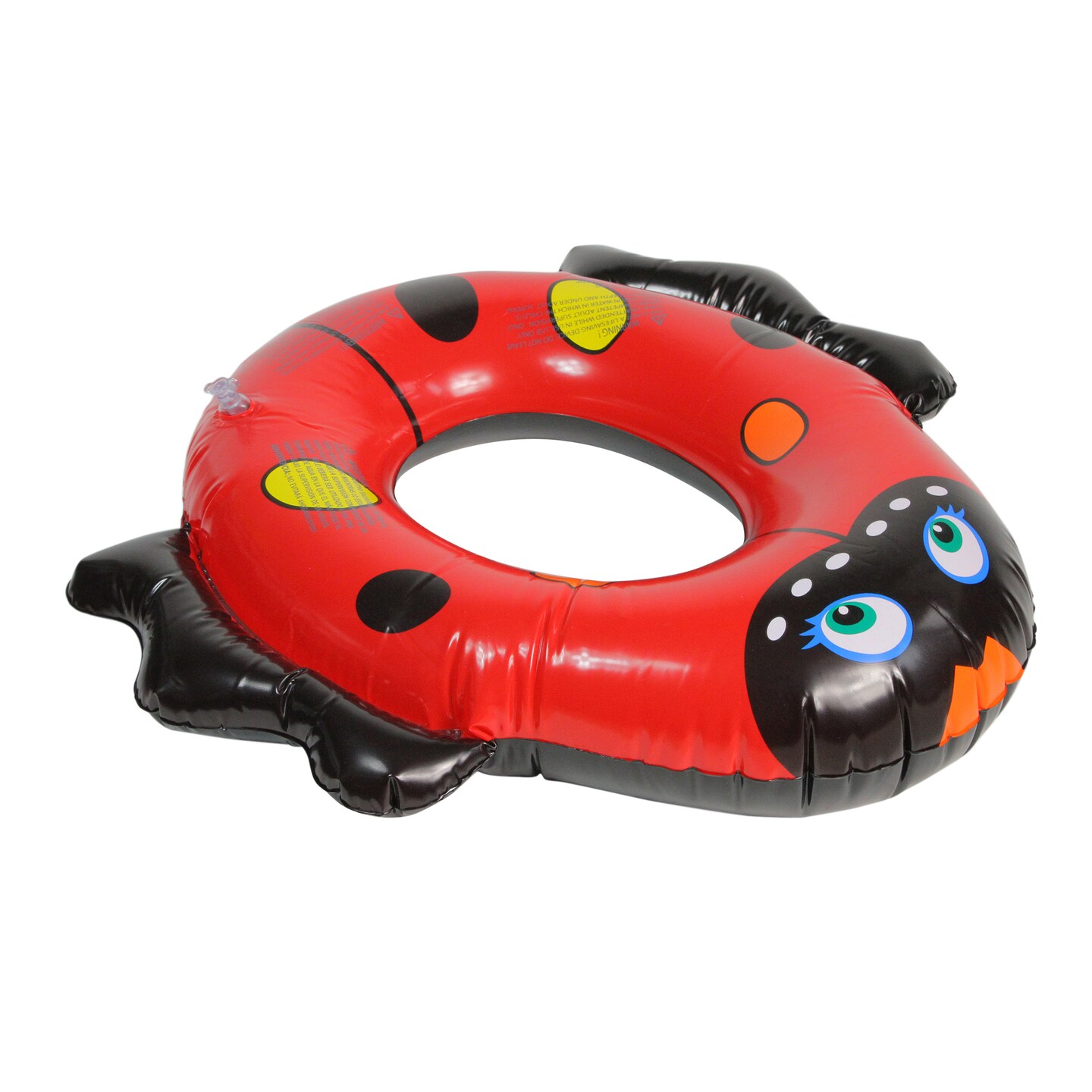 Swim Central 24" Inflatable Red and Black Ladybug Swim Ring Tube Pool Float