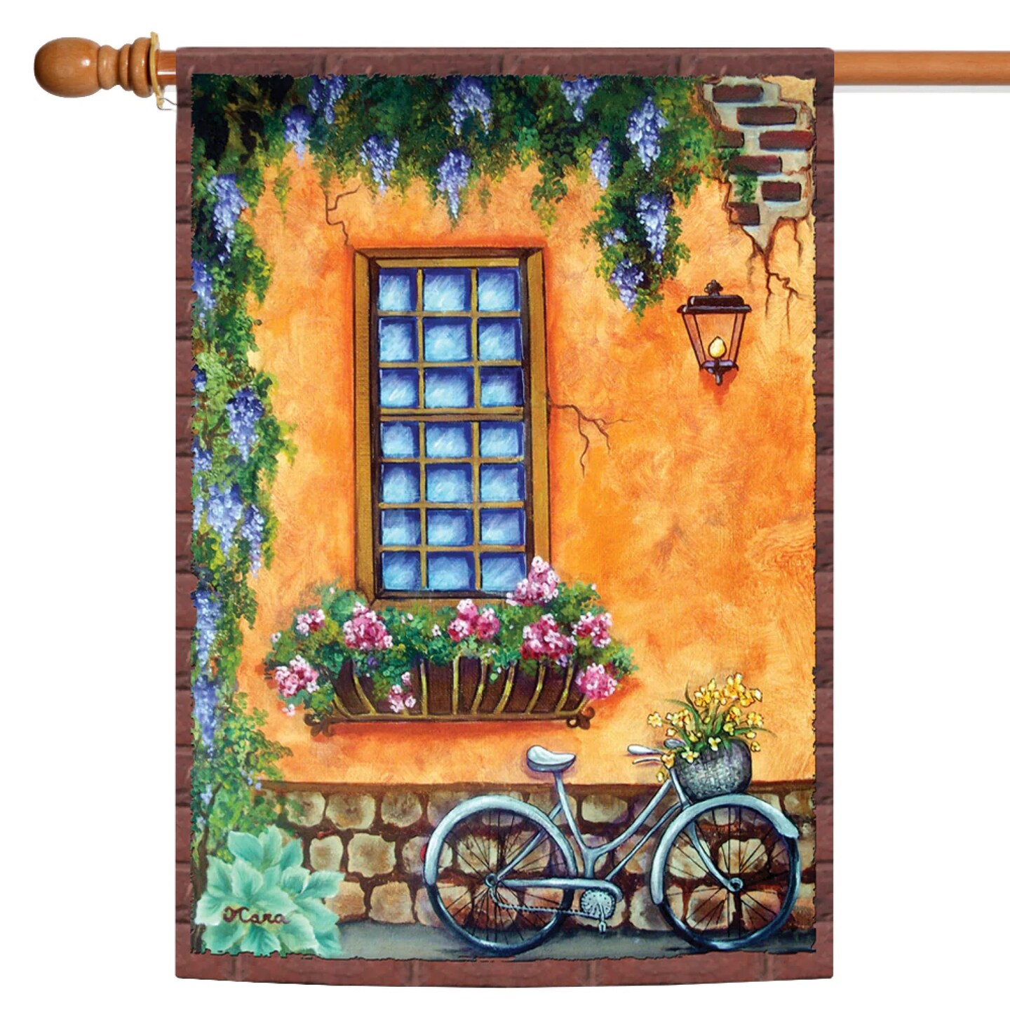 Toland Home Garden Rustic Townhouse Window Outdoor House Flag 40" x 28"
