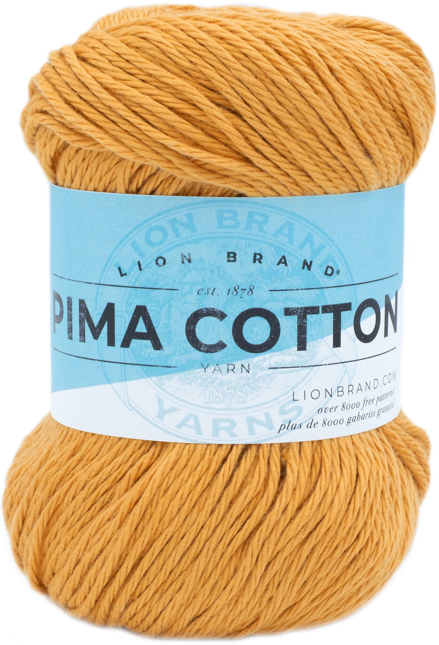 Lion Brand Pima Cotton Yarn-Mineral Yellow