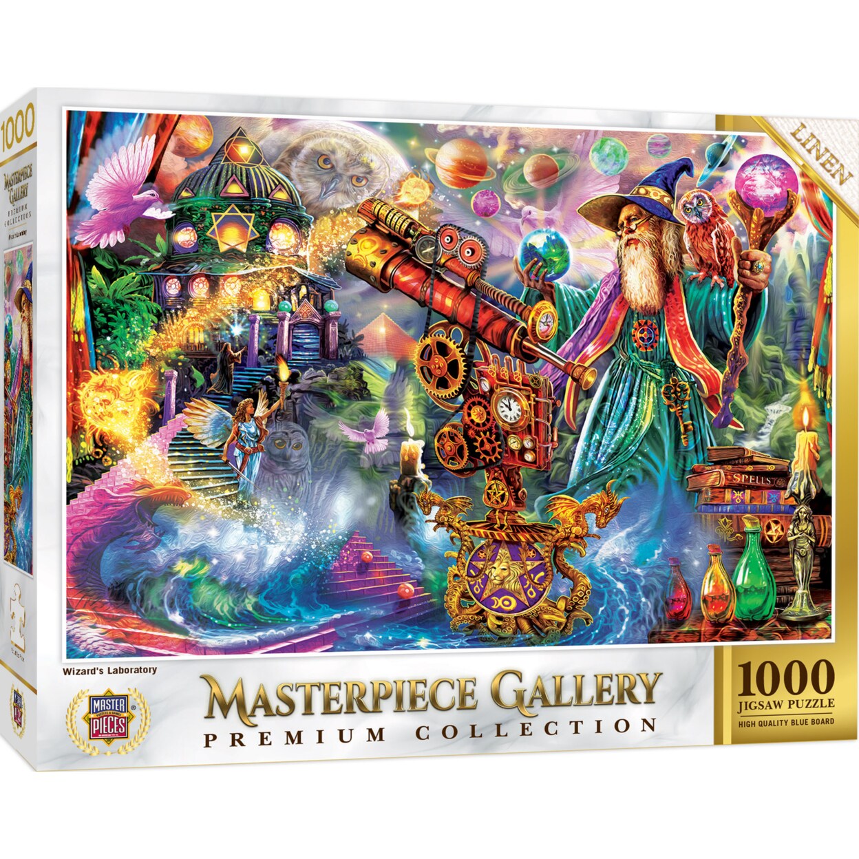 Masterpieces   1000 Piece Jigsaw Puzzle - Wizard&#x27;s Laboratory - 26.8&#x22;x19.3&#x22;