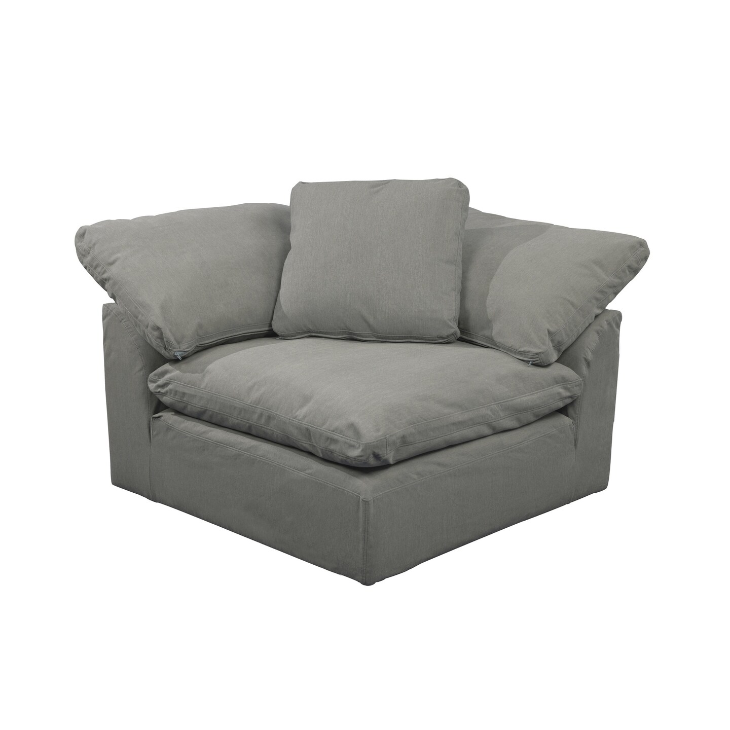 The Hamptons Collection 5-Pieces Gray Fabric Modular Arm Chair Square Slipcovers 44&#x22;