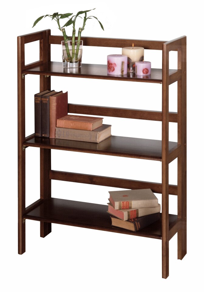 Contemporary Home Living 38.50&#x201D; Brown Folding and Stackable Shelf