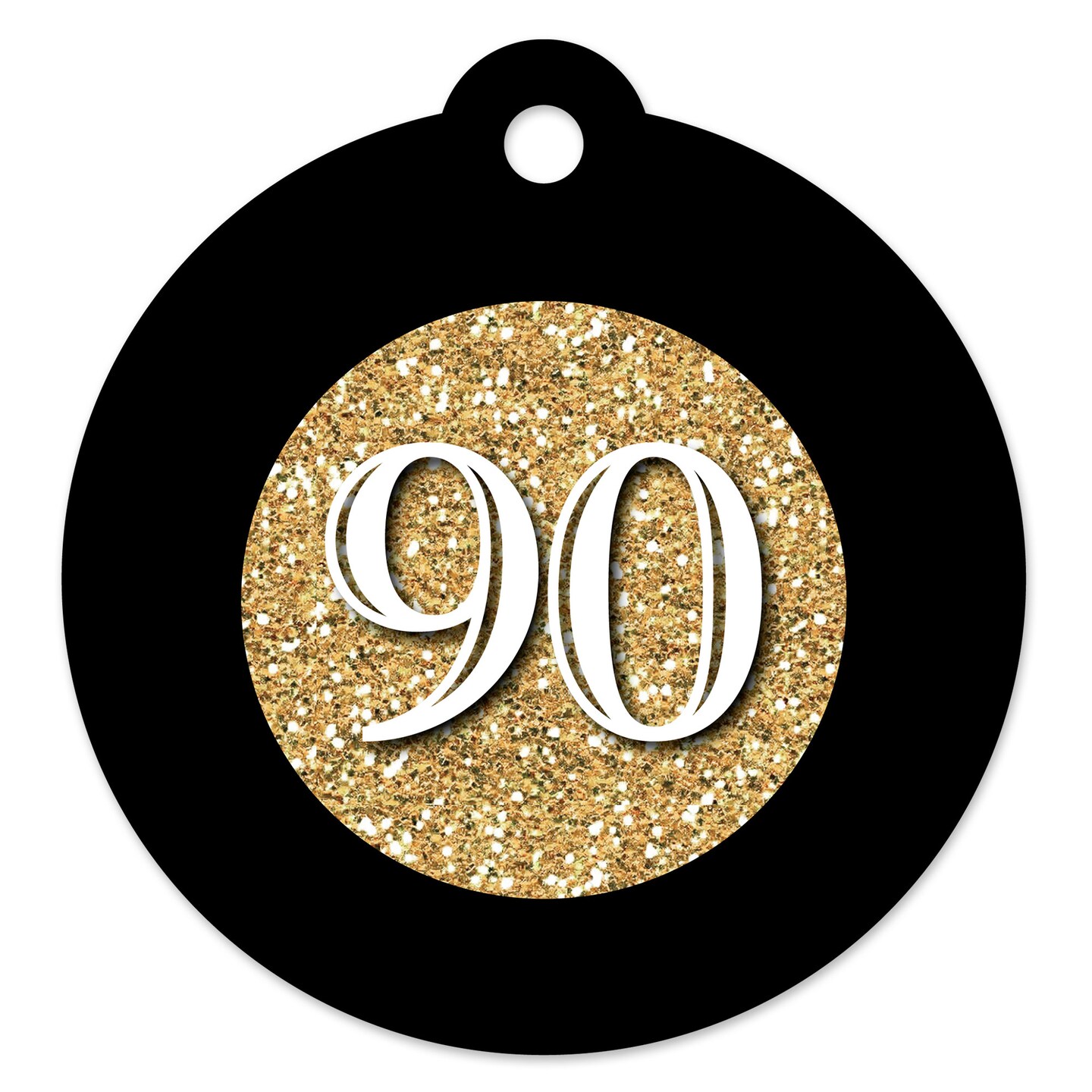 Big Dot of Happiness Adult 90th Birthday - Gold - Birthday Party Favor Gift Tags (Set of 20)