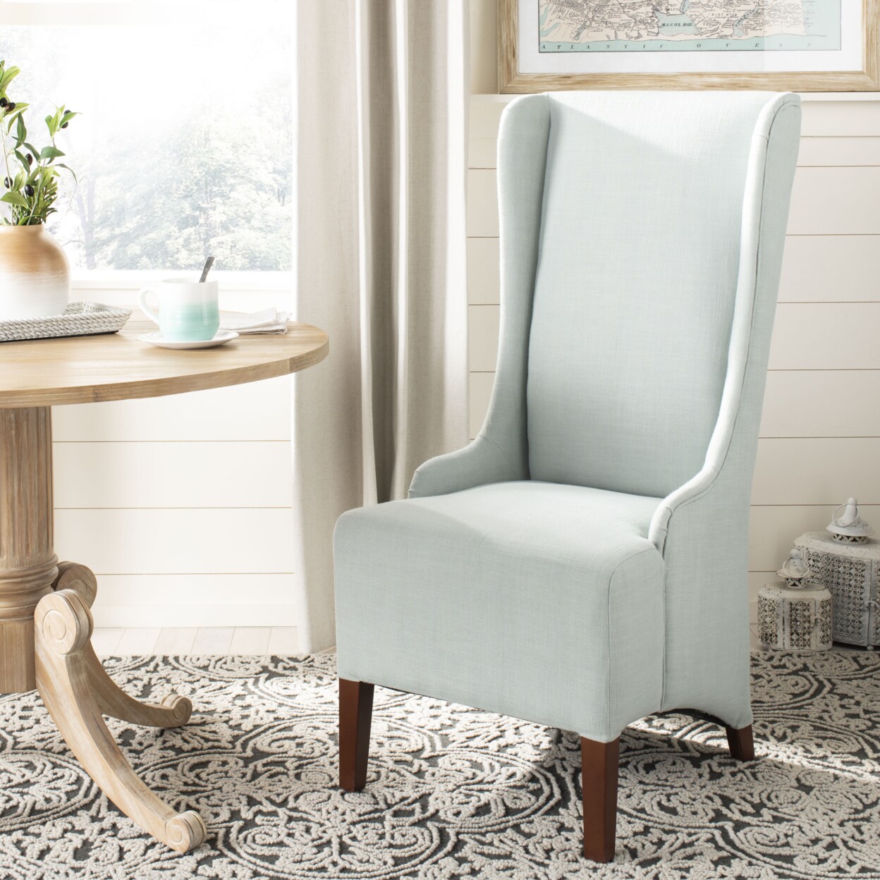 Safavieh   Bacall 20&#x27;&#x27;H Linen Dining Chair Seafoam Green